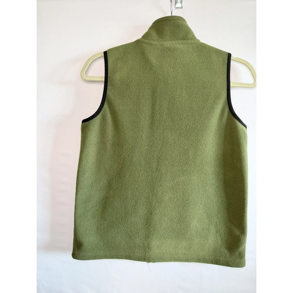 CAT Caterpillar Kids Fleece Vest Green Full Zip Size 10/12
